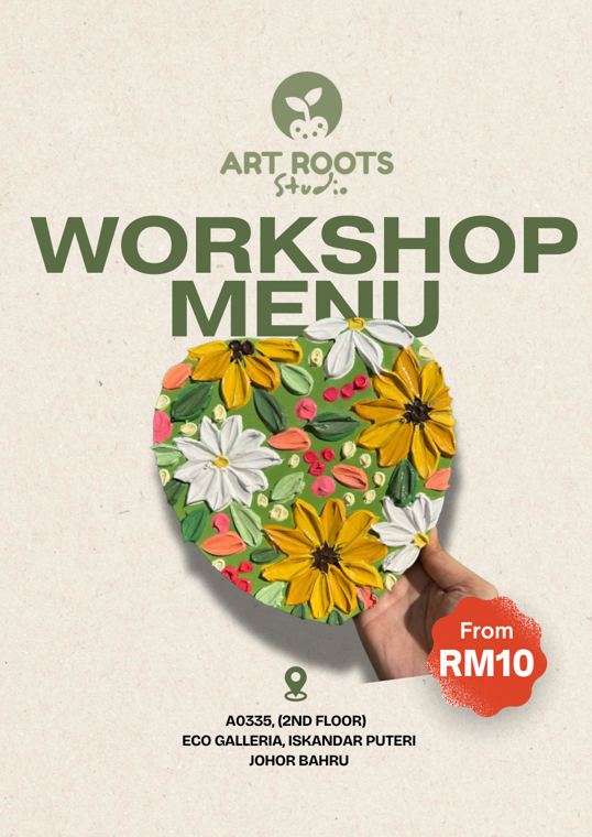 Art Roots Studio workshop menu cover