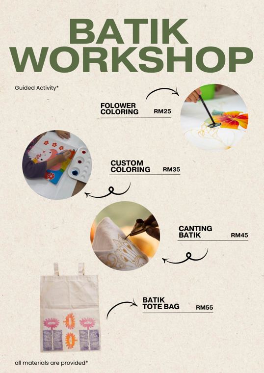 Batik workshop menu
