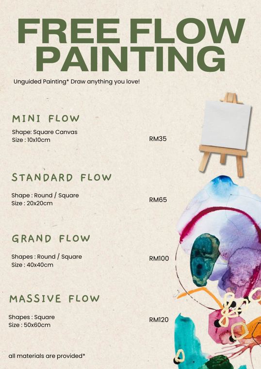 Free flow painting menu