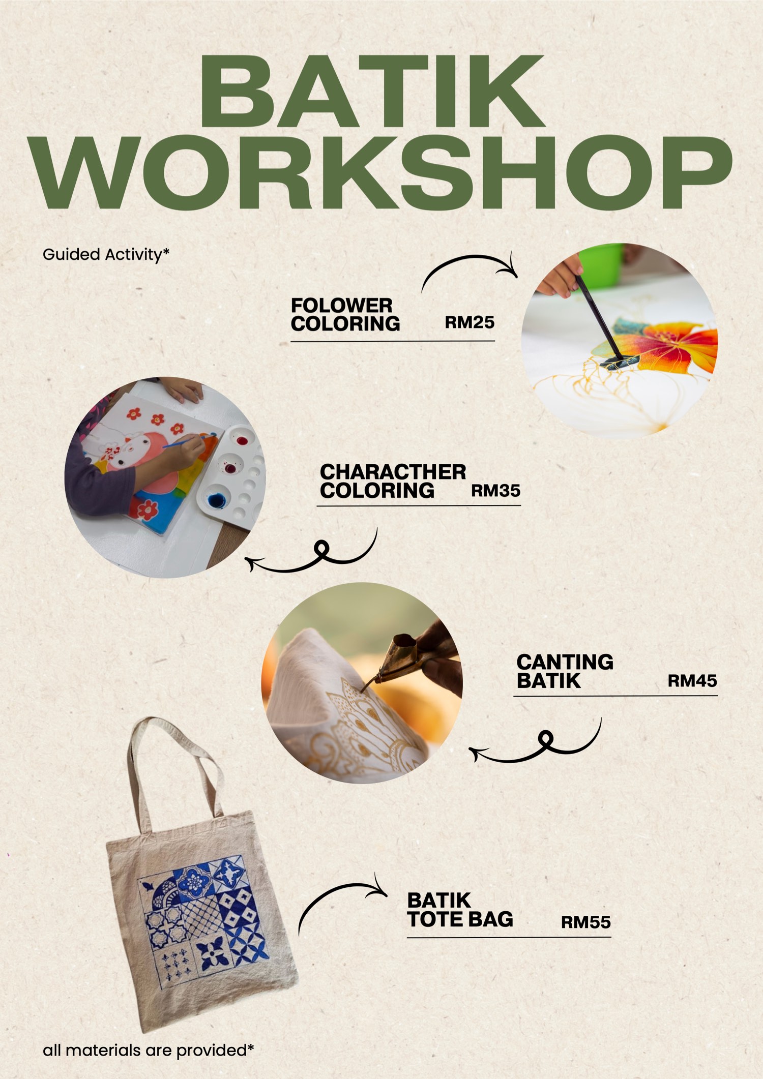 Batik Workshop Menu ArtRoots Studio